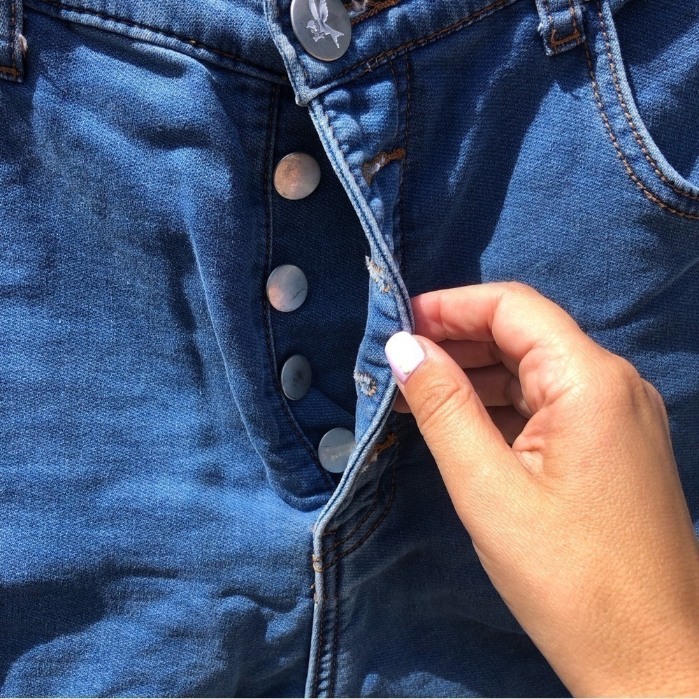 One Teaspoon Lovers Denim Jean Shorts Button Fly Size 28 - Picture 4 of 10